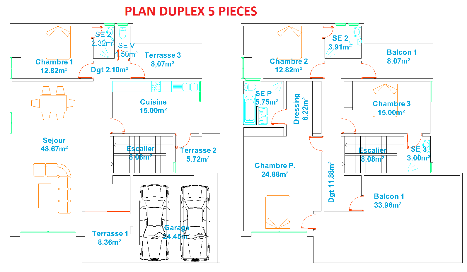 Plan de la maison F5 — PIVOINE-1 F5